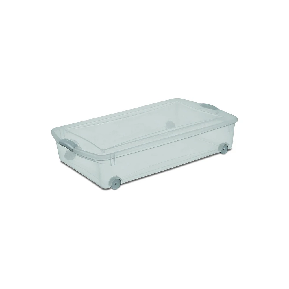 Sterilite 47  Liter Wheeled Underbed Latch Box Aqua