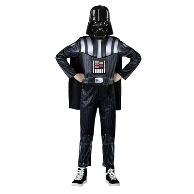 STAR WARS DARTH VADER LIGHT UP COSTUME (CHILD) - Polyfil Stuffed Light Up Jumpsuit with Cape and Helmet Mask 