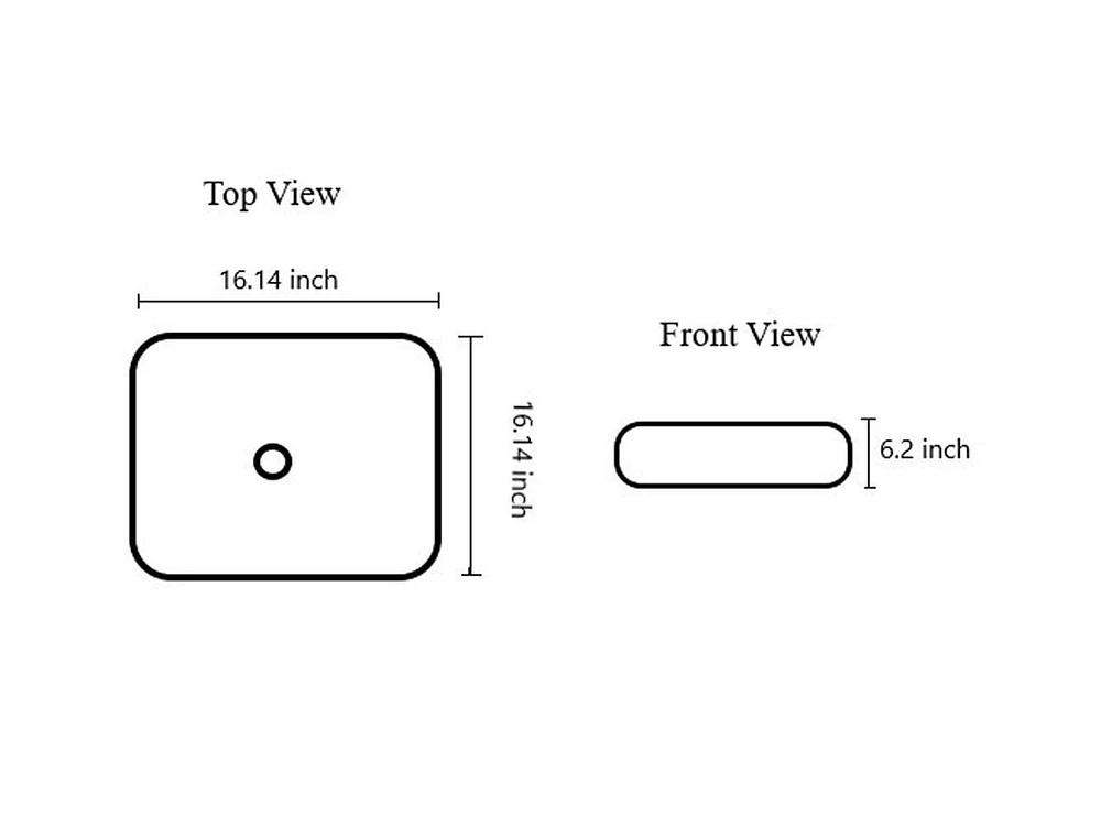 American Imaginations 16.14-in. W Above Counter White Bathroom Vessel Sink For Wall Mount Wall Mount Drilling AI-28654