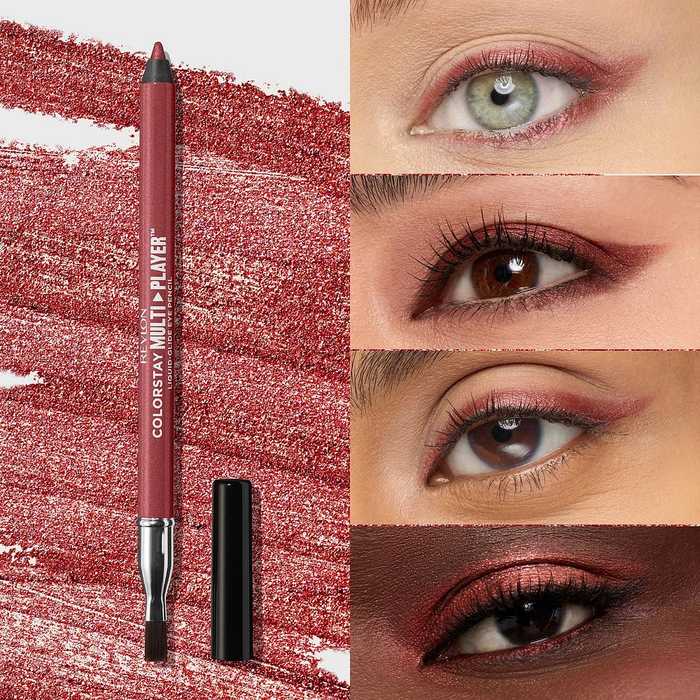 Traceur liquide pour les yeux Revlon ColorStay Multiplayer™, Crayon pour les yeux polyvalent avec un pinceau à estomper, 0.9g 12H Tenue, Tenue hydrofuge.