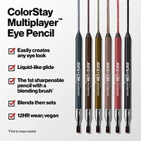Traceur liquide pour les yeux Revlon ColorStay Multiplayer™, Crayon pour les yeux polyvalent avec un pinceau à estomper, 0.9g 12H Tenue, Tenue hydrofuge.