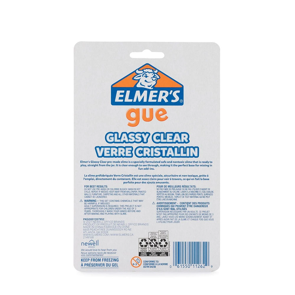 Elmer's Gue Premade Slime, Glassy Clear Slime, Great for Mixing in Add-ins