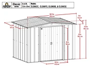 Arrow Classic Steel Storage Shed, 6x4, Charcoal