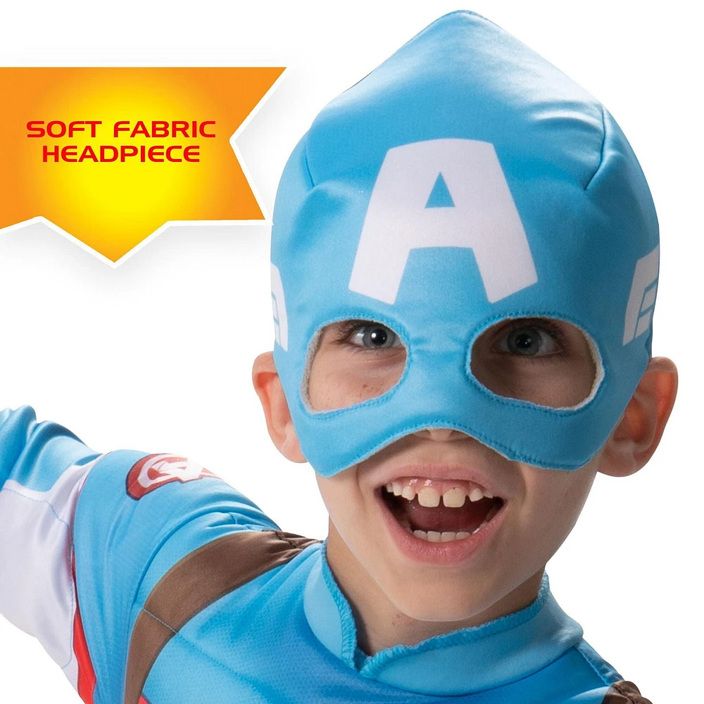 MARVEL’S CAPTAIN AMERICA TODDLER COSTUME - Muscle Chest Jumpsuit with Fabric Mask