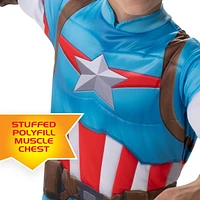 MARVEL’S CAPTAIN AMERICA TODDLER COSTUME - Muscle Chest Jumpsuit with Fabric Mask