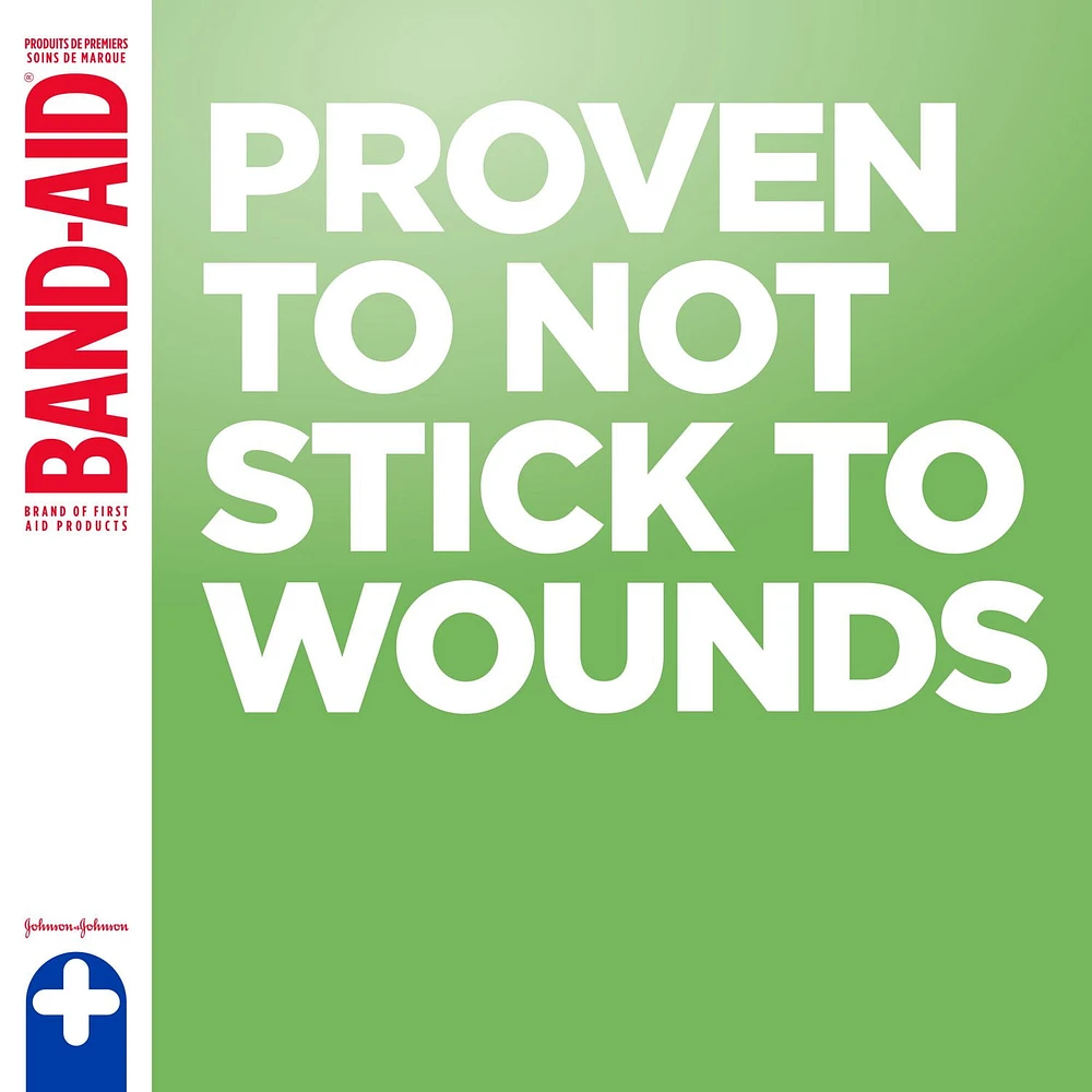 Compresses non adhérentes moyennes de marque BAND-AID® SANS DOULEUR®, 5 cm par 7,6 cm 10 unités