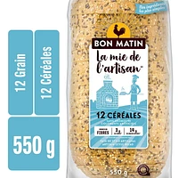 Bon Matin™ Artisan-Style 12 Grain Sliced Bread, 550 g