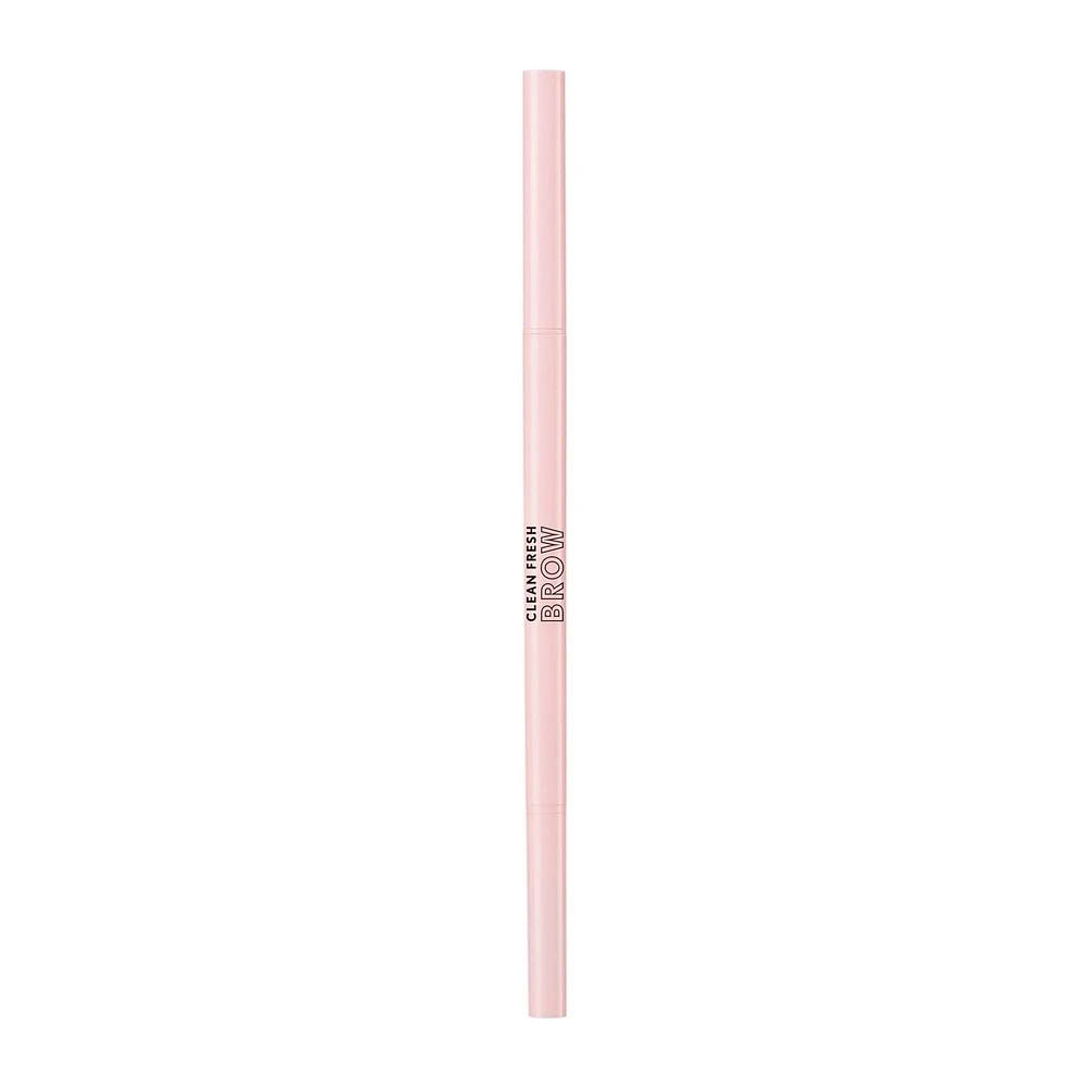 Clean Fresh Brow Nano Eyebrow Pencil, Ultra-Precise Tip, Waterproof, Transfer-Resistant, Built-In Spoolie, Vegan Formula, 1mm nano precision tip