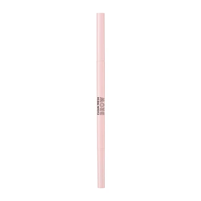 Clean Fresh Brow Nano Eyebrow Pencil, Ultra-Precise Tip, Waterproof, Transfer-Resistant, Built-In Spoolie, Vegan Formula, 1mm nano precision tip