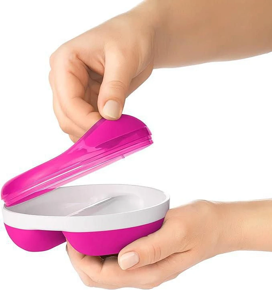 OXO Tot - Divided Feeding Dish - Perfect for Toddlers Learning to Feed Themselves - BPA-free - Baby Mealtime - Pink