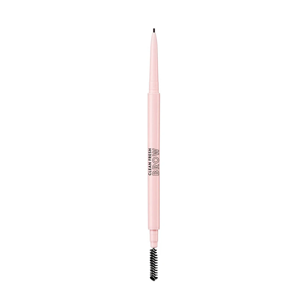 Clean Fresh Brow Nano Eyebrow Pencil, Ultra-Precise Tip, Waterproof, Transfer-Resistant, Built-In Spoolie, Vegan Formula, 1mm nano precision tip