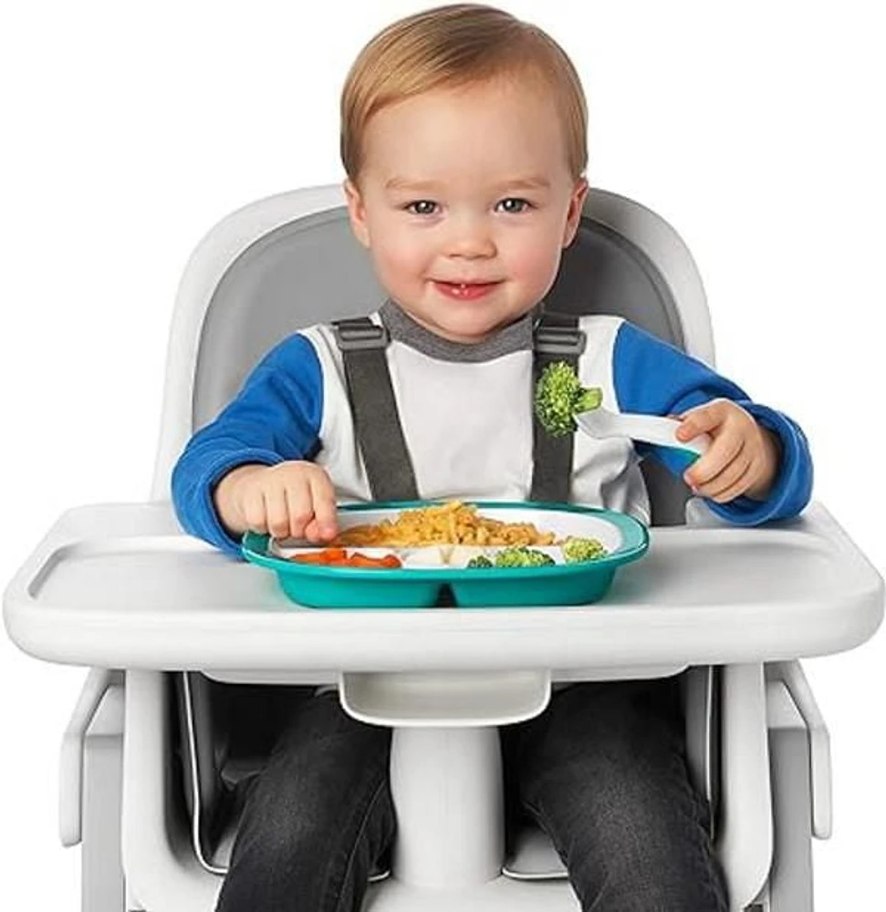 OXO Tot - On-the-Go Plastic Fork and Spoon Set - Travel Case - Easy for Little Ones to Hold - Baby Toddler Feeding Utensils - Teal