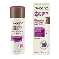 Aveeno Anti Aging Face Moisturizer, Active Naturals Absolutely Ageless Daily Lotion SPF 30 for Wrinkles and Fine Lines, Hydrating Cream with Blackberry Complex, Non-Comedogenic and Hypoallergenic, 50 mL