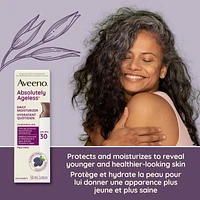 Aveeno Anti Aging Face Moisturizer, Active Naturals Absolutely Ageless Daily Lotion SPF 30 for Wrinkles and Fine Lines, Hydrating Cream with Blackberry Complex, Non-Comedogenic and Hypoallergenic, 50 mL