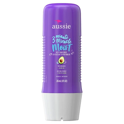Réparation des cheveux secs Aussie Miracle Moist 3 Minute Miracle, sans parabènes, avec avocat 236 ml