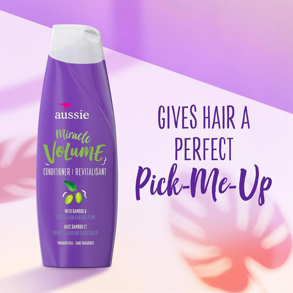 Aussie Miracle Volume with Plum & Bamboo, Paraben Free Conditioner, 778 mL