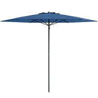 CorLiving 7.5ft Portable Beach Umbrella with Sand/Dirt Anchor and Travel Bag - Compact Sun and Shade Umbrella, Patio and Picnic, Summer Beach Umbrella Solution