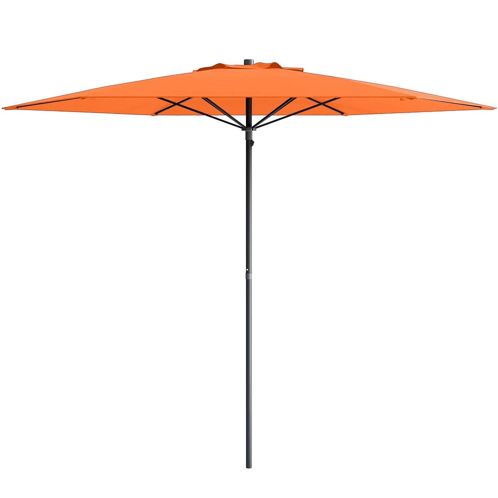 CorLiving 7.5ft Portable Beach Umbrella with Sand/Dirt Anchor and Travel Bag - Compact Sun and Shade Umbrella, Patio and Picnic, Summer Beach Umbrella Solution