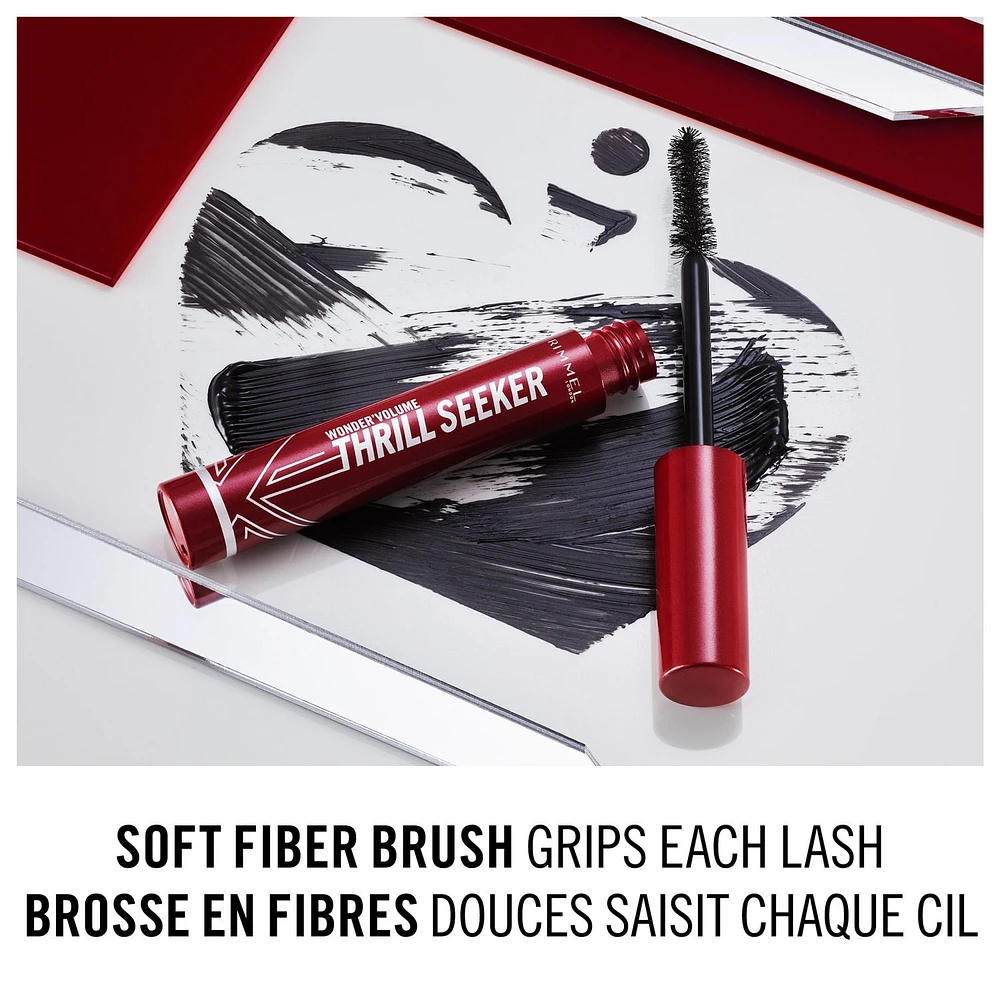 Rimmel Wonder'Volume Thrill Seeker Mascara, Bold Volume, Lengthening, Weightless Feel, Doesn't Clump, Smudge-Free, Bold and weightless volume