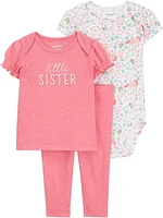 Carter's Child of Mine Newborn girls' 3-piece Set - Little Sister