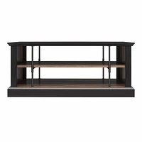 Ameriwood Home Hoffman Two-Toned Rustic Coffee Table with 2 Shelves, Black and Walnut