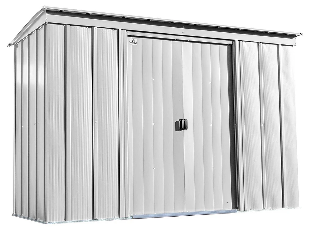 Arrow Classic Steel Storage Shed, 8x4, Flute Grey