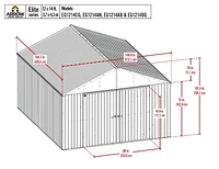 Arrow Elite Steel Storage Shed, 12x12, Anthracite