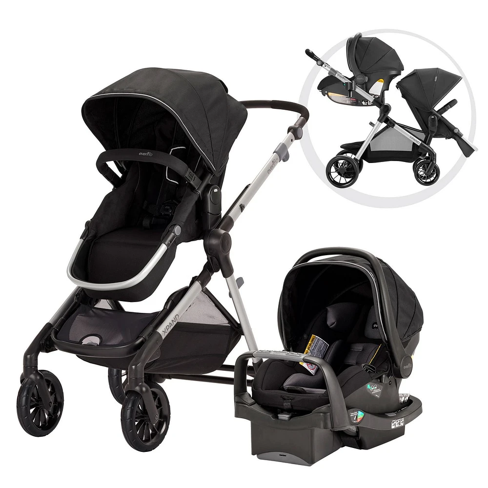 Evenflo Pivot Xpand Modular Travel System With SafeMax Infant Car Seat - Stallion