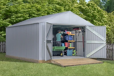 Arrow Classic Metal Shed, 14 x 17, Flute Grey