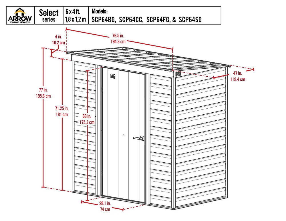 Arrow Elite Steel Storage Shed, 10x12, Anthracite