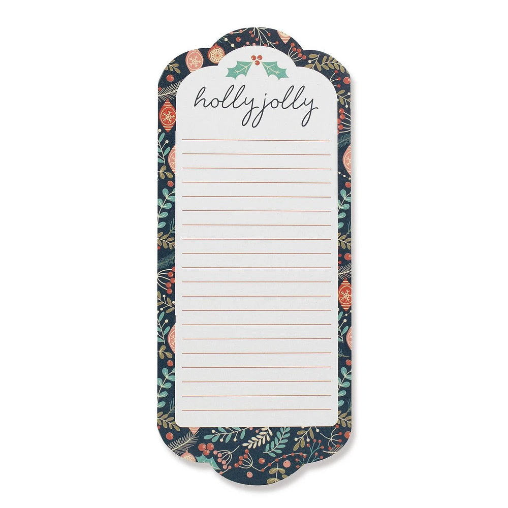 Holiday Time Holly Jolly Christmas List Pad, Holly Jolly List Pad