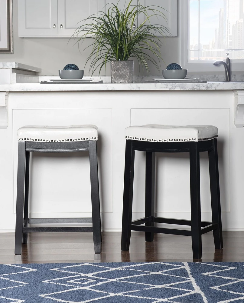 Warren White and Black Counter Stool