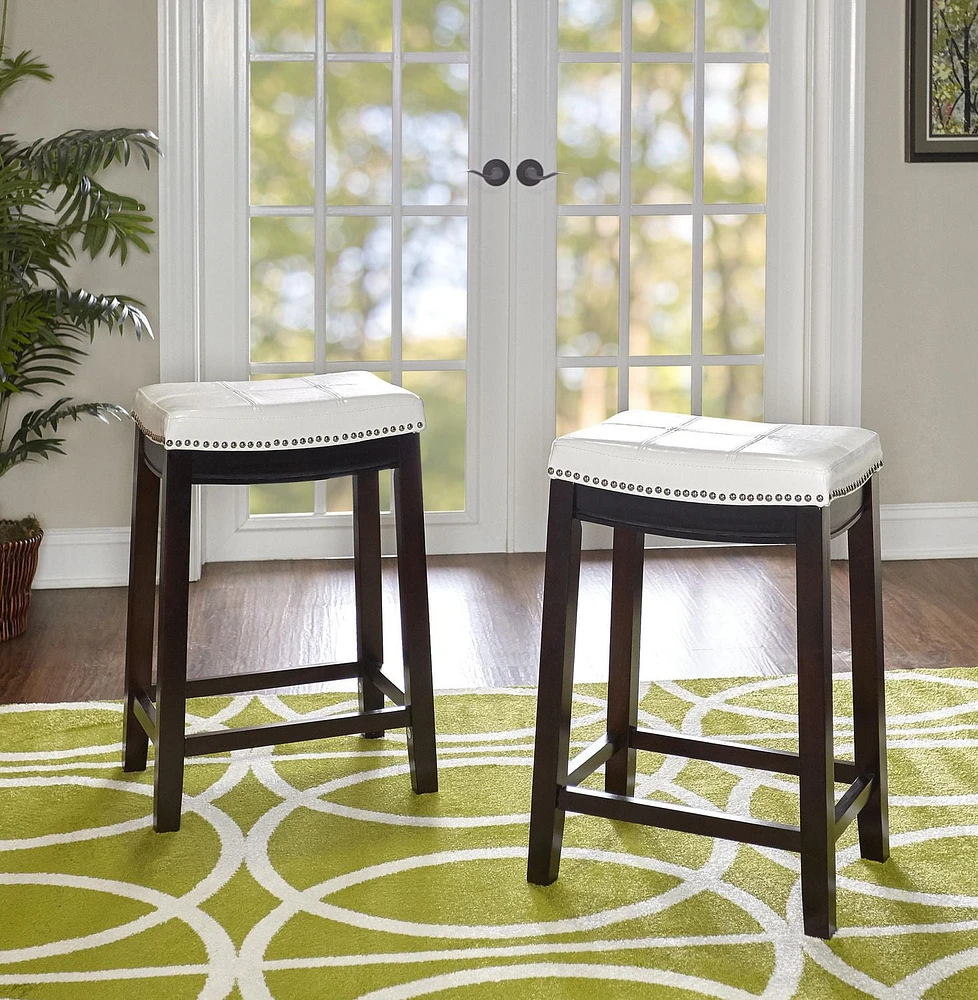 Warren White and Black Counter Stool