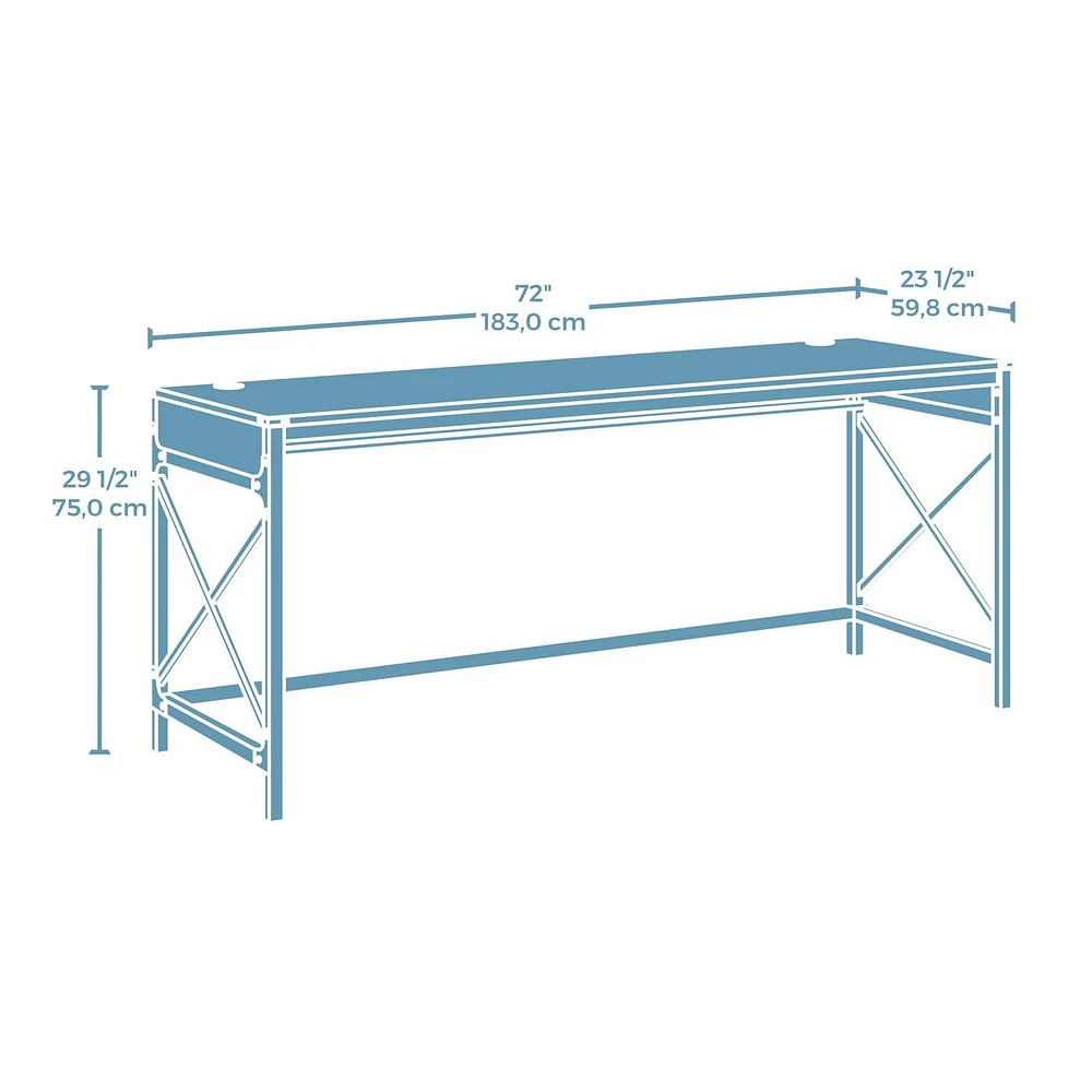 Sauder Foundry Road™ Table Desk, Carbon Oak, 428157