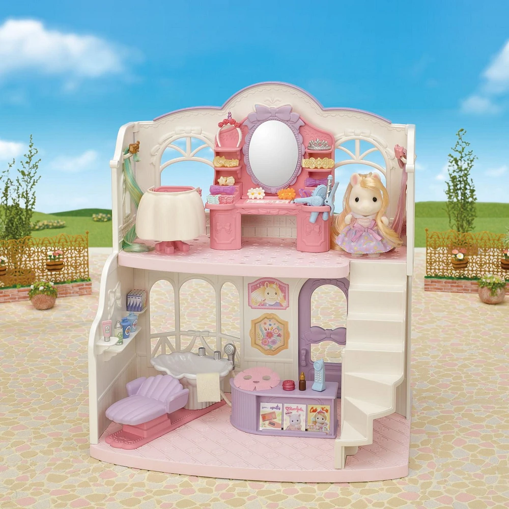 Calico Critters Pony's Stylish Hair Salon, Dollhouse Playset with Figure and Accessories