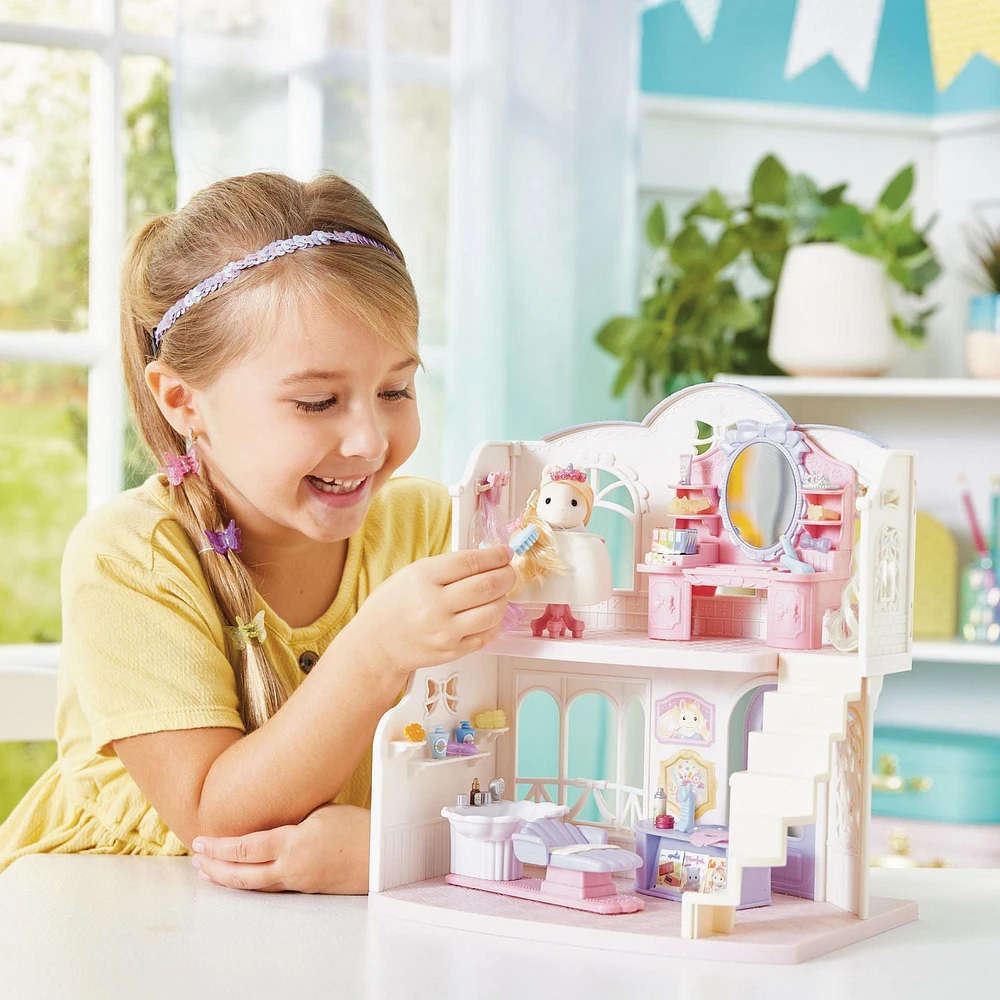 Calico Critters Pony's Stylish Hair Salon, Dollhouse Playset with Figure and Accessories