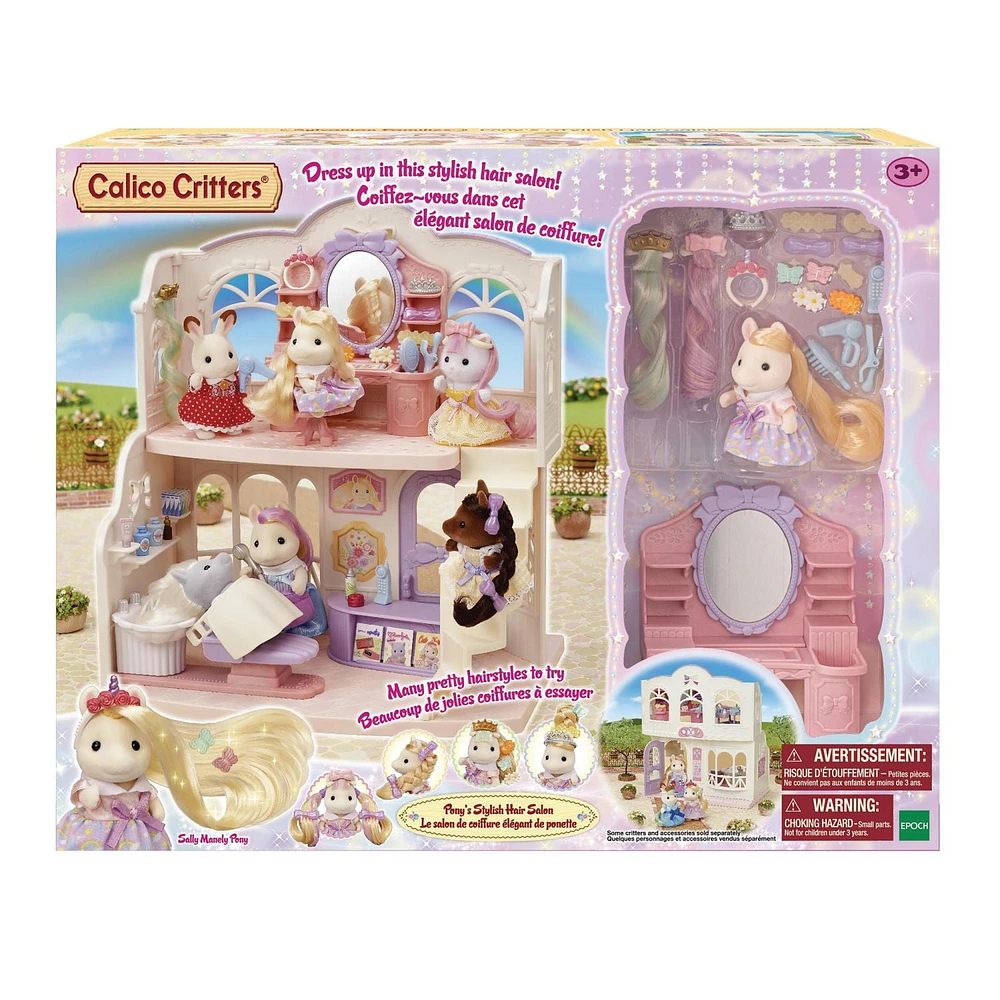 Calico Critters Pony's Stylish Hair Salon, Dollhouse Playset with Figure and Accessories