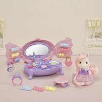 Calico Critters Pony's Vanity Dresser Set, Dollhouse Compact Playset with Figure and Accessories