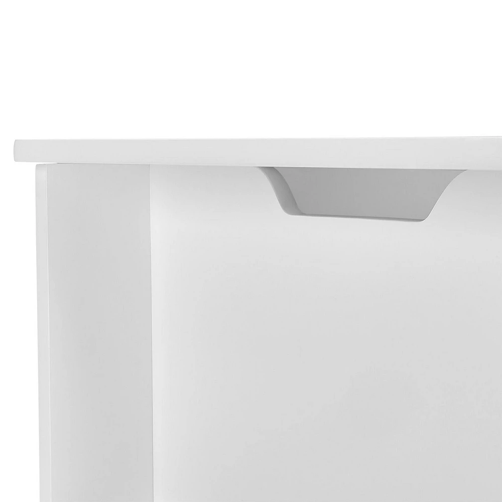 Book Nook Kids Toy Storage Box with Front Bookrack – White