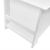 Book Nook Kids Toy Storage Box with Front Bookrack – White