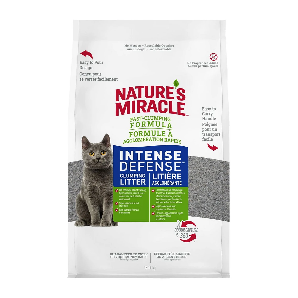 Nature’s Miracle Intense Defense Odour Control Litter, 40 Pounds, Odour Control