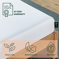 Zinus 12 Inch Gel-Infused Green Tea Memory Foam Mattress / Mattress in a Box / 10 Years Warranty