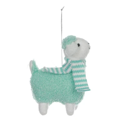 HOLIDAY TIME GREEN SHEEP ORNAMENT, GREEN SHEEP ORNAMENT