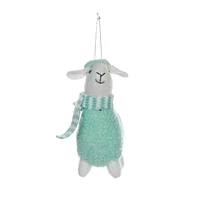 HOLIDAY TIME GREEN SHEEP ORNAMENT, GREEN SHEEP ORNAMENT