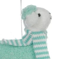 HOLIDAY TIME GREEN SHEEP ORNAMENT, GREEN SHEEP ORNAMENT