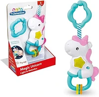 Clementoni Unicorn Rattle - Lights and Melodies Rattle - Teether and Rattle in 1 - For 3 months+