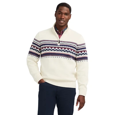 IZOD FAIRISLE Q-ZIP SWEATER