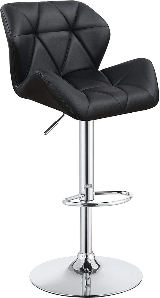 Nicer Furniture Tripatch Modern PU Height Adjustable Dining Bar Stool in Black