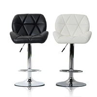 Nicer Furniture Tripatch Modern PU Height Adjustable Dining Bar Stool in Black