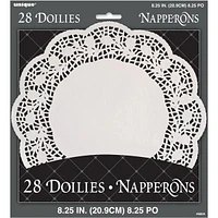 White 8.25" Doilies, 28ct